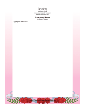 Rose Scroll Valentines Letterhead