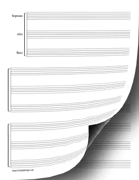 Printable SAB Trio Music Paper