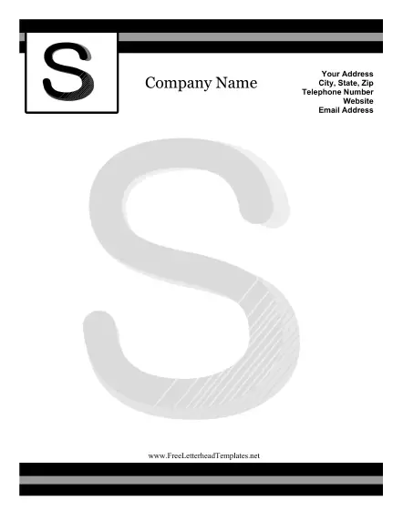 S Monogram Letterhead