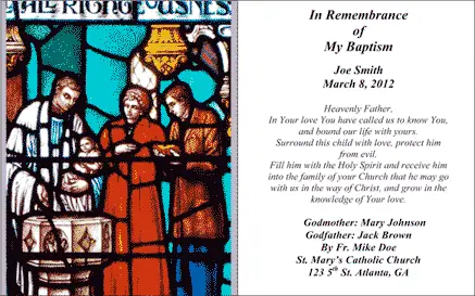 Sacrament Of Baptism Card (2 per page)