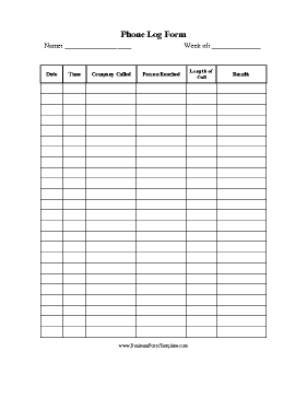 Sales Phone Log