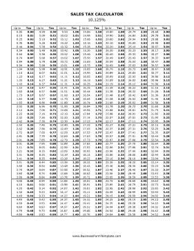 10.125% Sales Tax Calculator