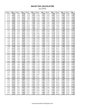 10.375% Sales Tax Calculator