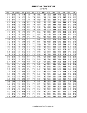 10.4% Sales Tax Calculator