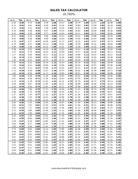 10.7% Sales Tax Calculator