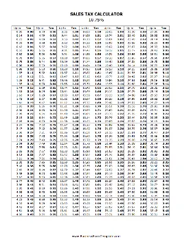 10.75% Sales Tax Calculator