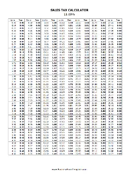 11% Sales Tax Calculator