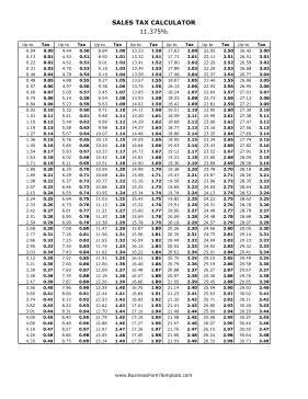 11.375% Sales Tax Calculator