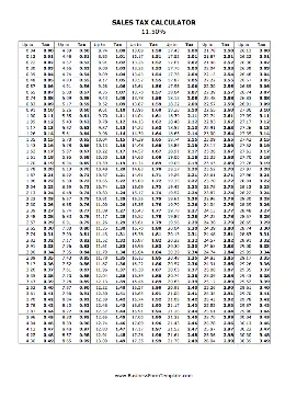 11.5% Sales Tax Calculator