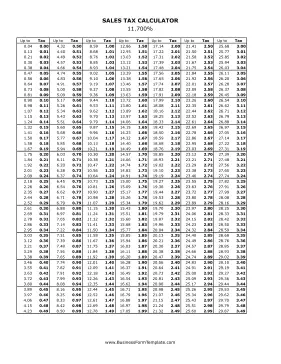 11.7% Sales Tax Calculator