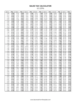 12.125% Sales Tax Calculator