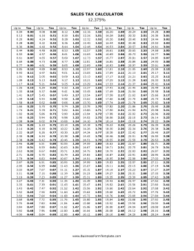 12.375% Sales Tax Calculator