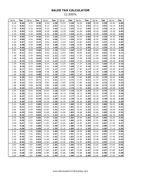 12.5% Sales Tax Calculator