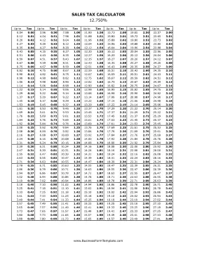 12.75% Sales Tax Calculator