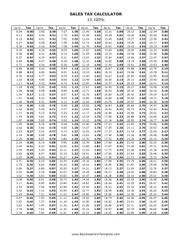 13.1% Sales Tax Calculator