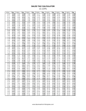 13.125% Sales Tax Calculator