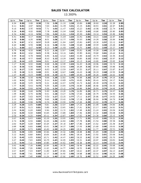 13.3% Sales Tax Calculator