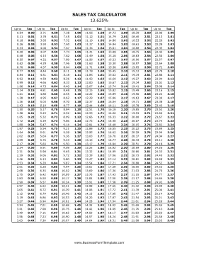 13.625% Sales Tax Calculator