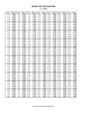 13.7% Sales Tax Calculator