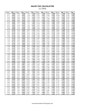 13.75% Sales Tax Calculator