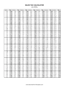 15.375% Sales Tax Calculator