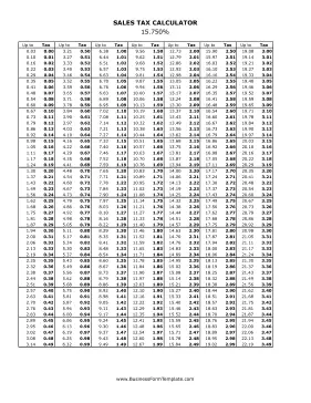 15.75% Sales Tax Calculator