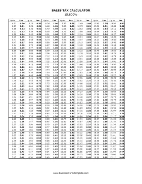 15.8% Sales Tax Calculator