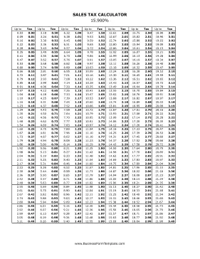 15.9% Sales Tax Calculator