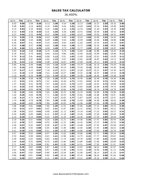 16.4% Sales Tax Calculator