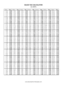 16.5% Sales Tax Calculator