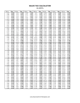 16.6% Sales Tax Calculator