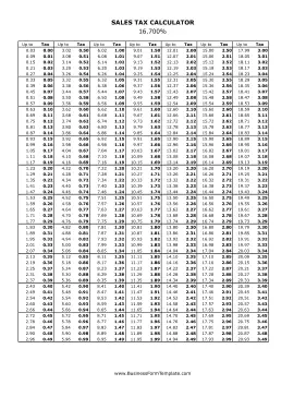 16.7% Sales Tax Calculator