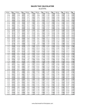 16.875% Sales Tax Calculator