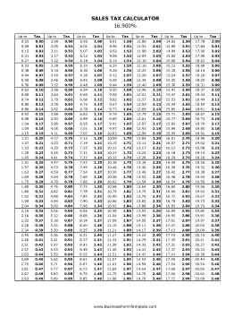 16.9% Sales Tax Calculator