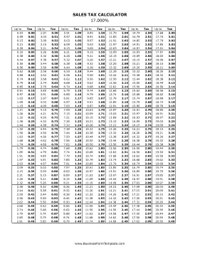 17% Sales Tax Calculator