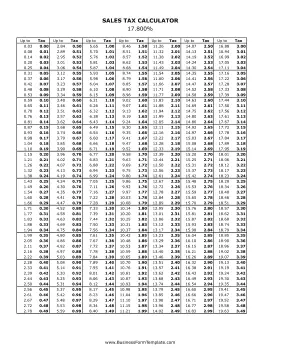 17.8% Sales Tax Calculator