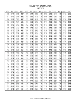 18.75% Sales Tax Calculator