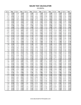 19% Sales Tax Calculator