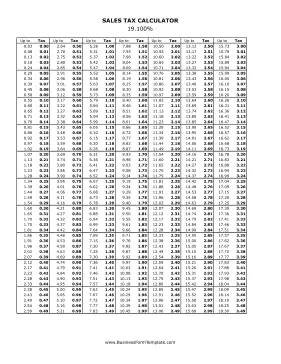 19.1% Sales Tax Calculator