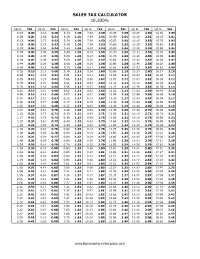 19.2% Sales Tax Calculator