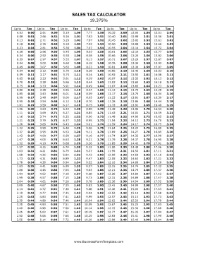 19.375% Sales Tax Calculator