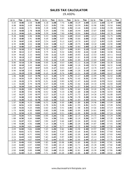 19.4% Sales Tax Calculator