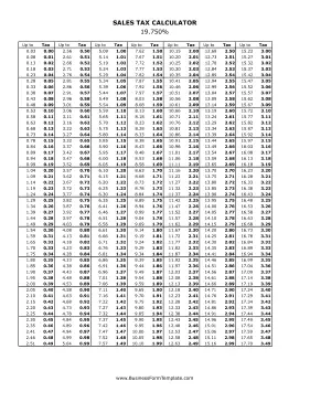 19.75% Sales Tax Calculator