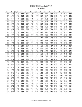 19.875% Sales Tax Calculator