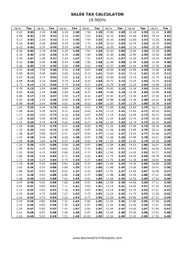 19.9% Sales Tax Calculator