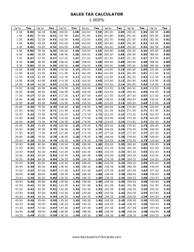 1% Sales Tax Calculator