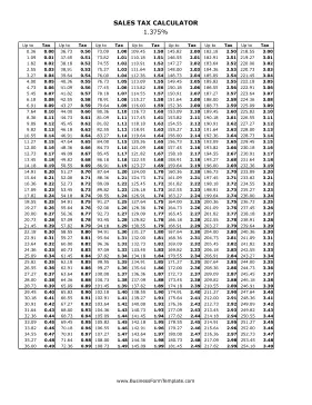 1.375% Sales Tax Calculator