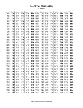 1.625% Sales Tax Calculator