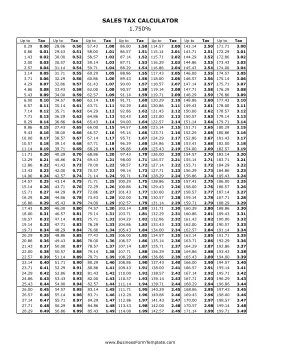 1.75% Sales Tax Calculator