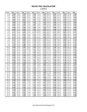 2% Sales Tax Calculator